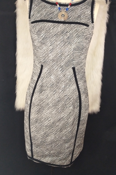 Yoana Baraschi Grey and Black Sleeveless A Line Dress Size 8 - Picture 14 of 16